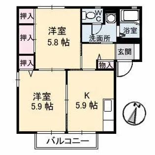 ビット ミストラル A棟【1階】の間取り