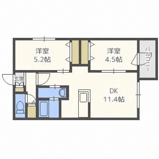 ラフィナート山鼻【2階】の間取り