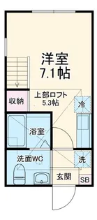ハーミットクラブハウス三ツ沢南町B棟【2階】の間取り