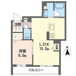 ユイロ中津【4階】の間取り