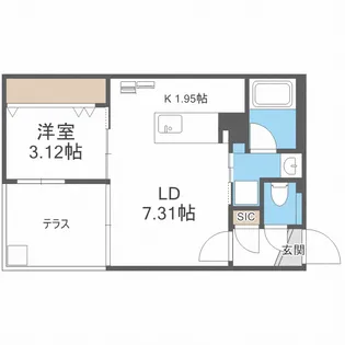 べラルーチェ新札幌【1階】の間取り