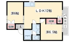 一色ハイツII B棟【2階】の間取り