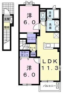 ニューカレントB【2階】の間取り