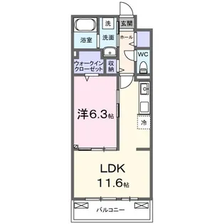 ヤングウッズ港町【2階】の間取り