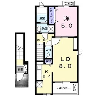 エルシオン大原【2階】の間取り