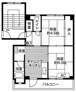 ビレッジハウス婦中1号棟【4階】の間取り