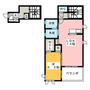 カサブランカ【2階】の間取り