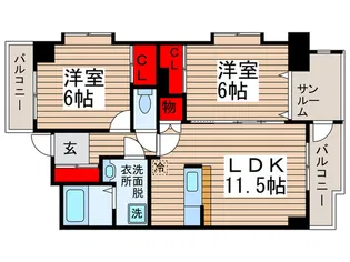 サンロイヤル我孫子【6階】の間取り