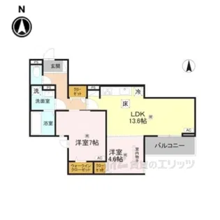 ラポール西木辻【1階】の間取り