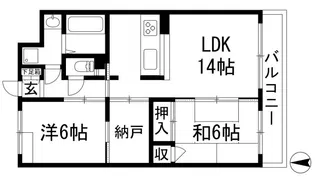レインボー甲東【3階】の間取り