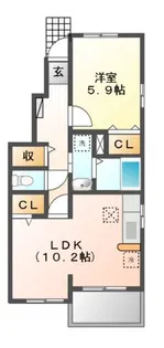 ベルソレイユ【1階】の間取り