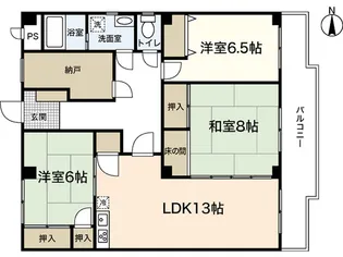 フラット新屋敷【2階】の間取り