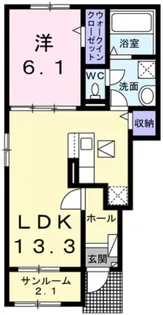 ナイス ハッシーII【1階】の間取り