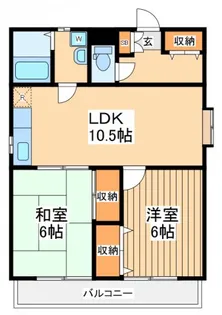 サンライズ西川【2階】の間取り