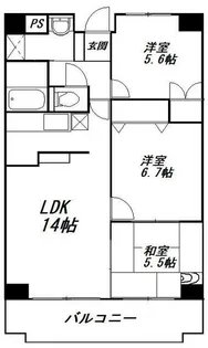 アトラクトマンショントムロ【3階】の間取り