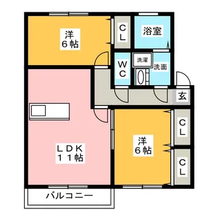 カメリアII【2階】の間取り