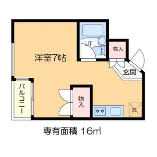 1Rの間取り画像