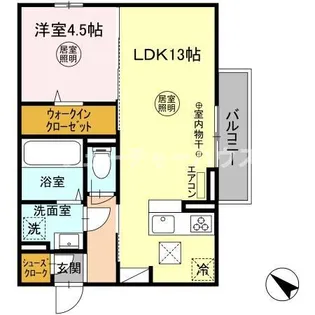 ウエスト・パーク C【1階】の間取り