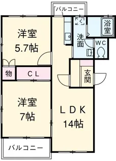 アトゥーレN【1階】の間取り
