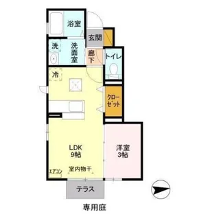 ルミエール瑞穂 壱番館【1階】の間取り