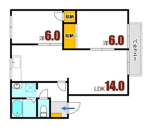 瀬野ハイライフタウンC棟【2階】の間取り