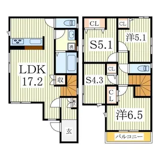 千葉県柏市西原3【一戸建】の間取り