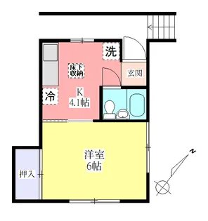 1DKの間取り画像