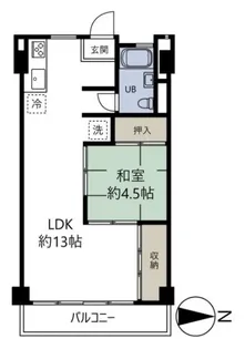 神奈川県川崎市中原区田尻町【マンション】の間取り