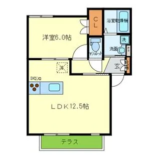 大阪府貝塚市窪田【アパート】の間取り
