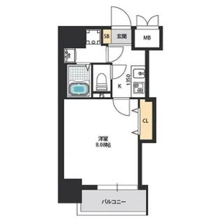 ドゥエリングASAHI【8階】の間取り