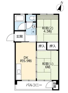 2DKの間取り画像