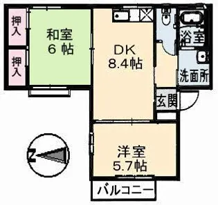 エターナルハイツ中村【2階】の間取り