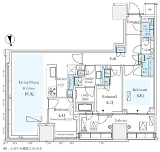 パークコート ザ・三番町ハウス【9階】の間取り