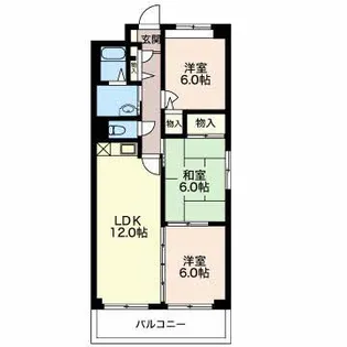 セゾン花の木 南館【3階】の間取り