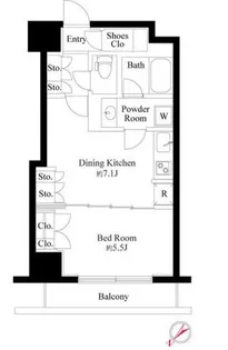 東京都中央区銀座8【マンション】の間取り