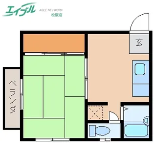 松相ハイツII【1階】の間取り