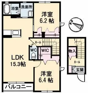 シャーメゾングランシャリオ【2階】の間取り