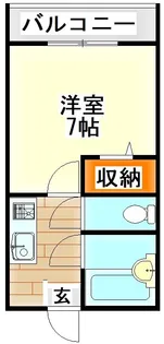 フラット2古賀【1階】の間取り