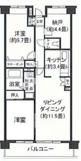 セラビーヌーベル【1階】の間取り