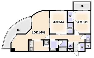 フェルザ住之江公園【12階】の間取り
