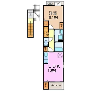 愛知県名古屋市緑区鳴海町字三高根【アパート】の間取り