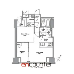 レキシントンスクエア白金高輪【22階】の間取り