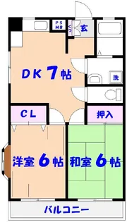 リバー河端A棟【3階】の間取り