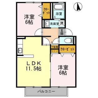 サンコーポ塩津 B棟【2階】の間取り