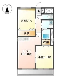グランディール一万城【2階】の間取り