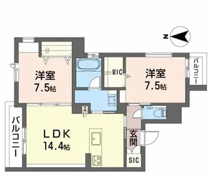 セロニアス藤が丘【3階】の間取り