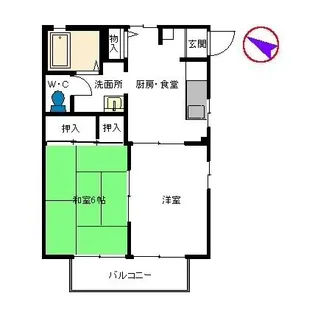 メゾンかわばたII【1階】の間取り