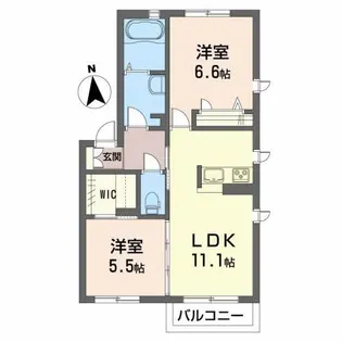 クラヴィエスルエシー【1階】の間取り