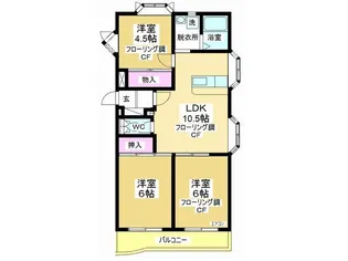グランビューメゾン【4階】の間取り