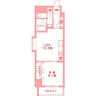 グランデュールII関内【5階】の間取り